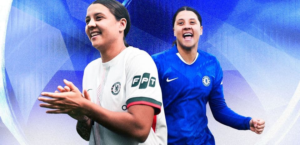 Player in Chelsea kits celebrating and applauding