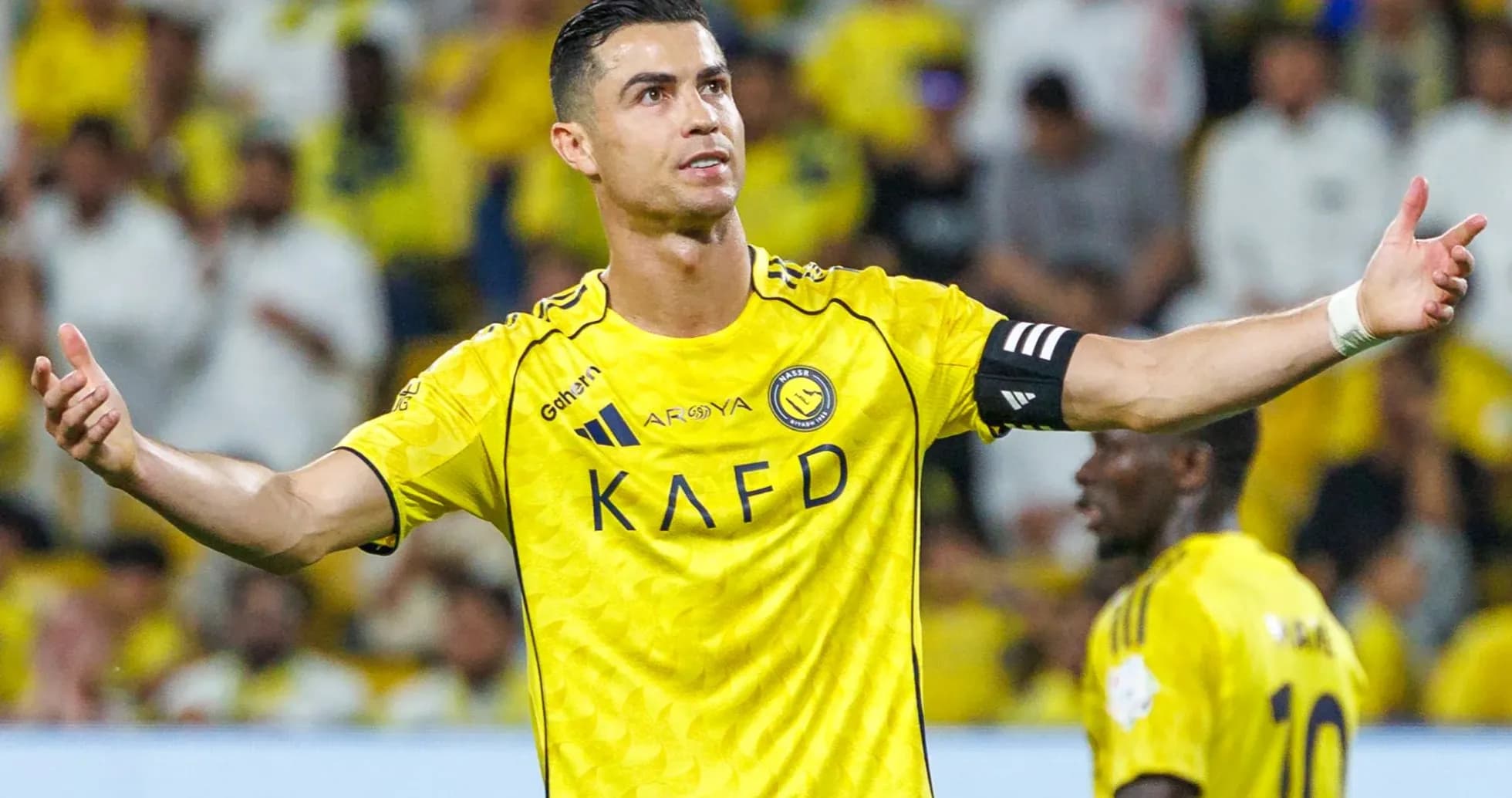 Player gesturing on the field during match