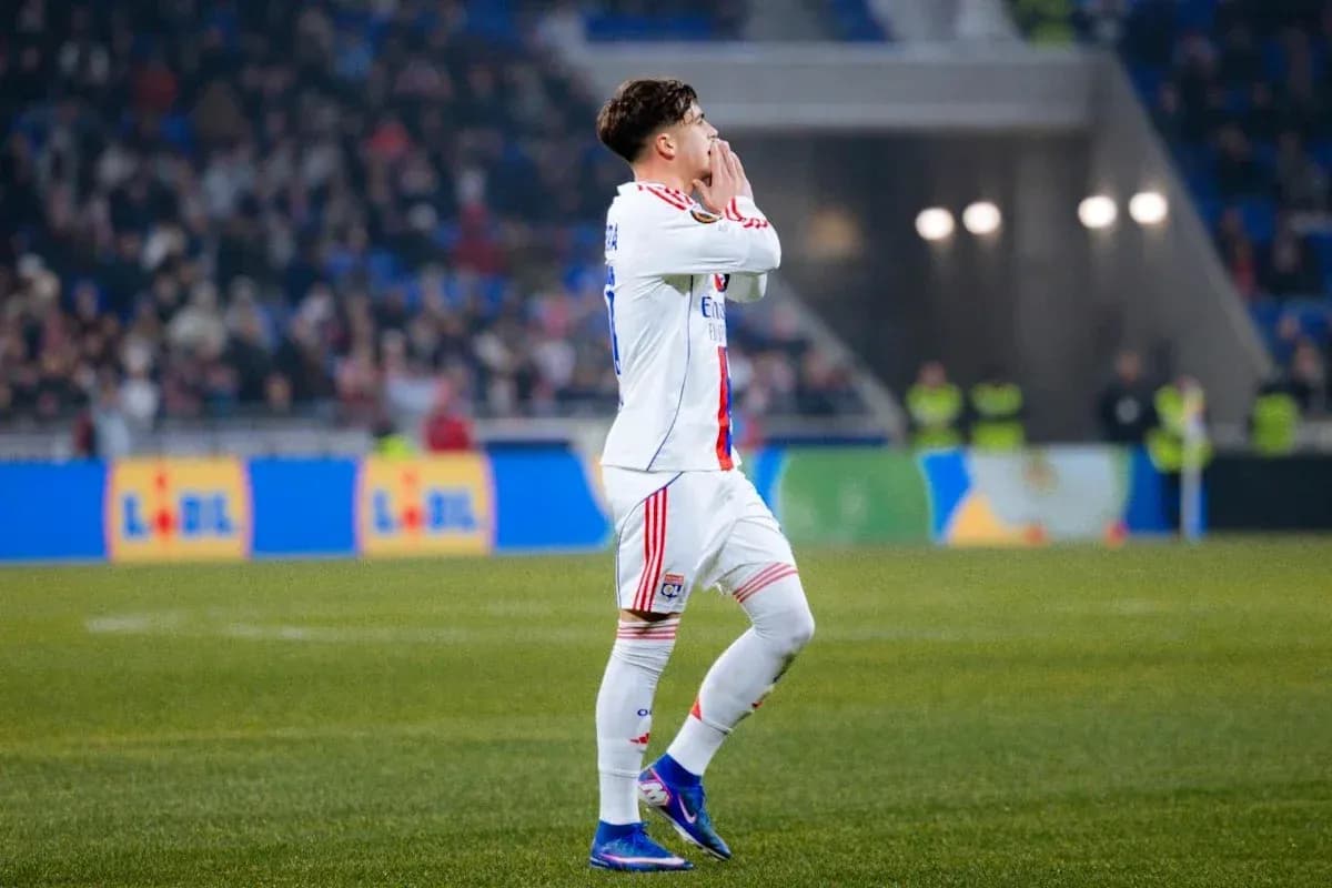 Player gesturing during a football match