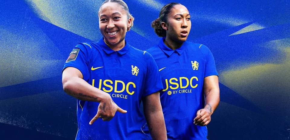 Player in Chelsea kit posing for promotional image
