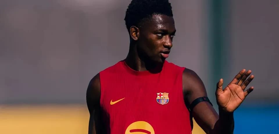 Player in red jersey during training session