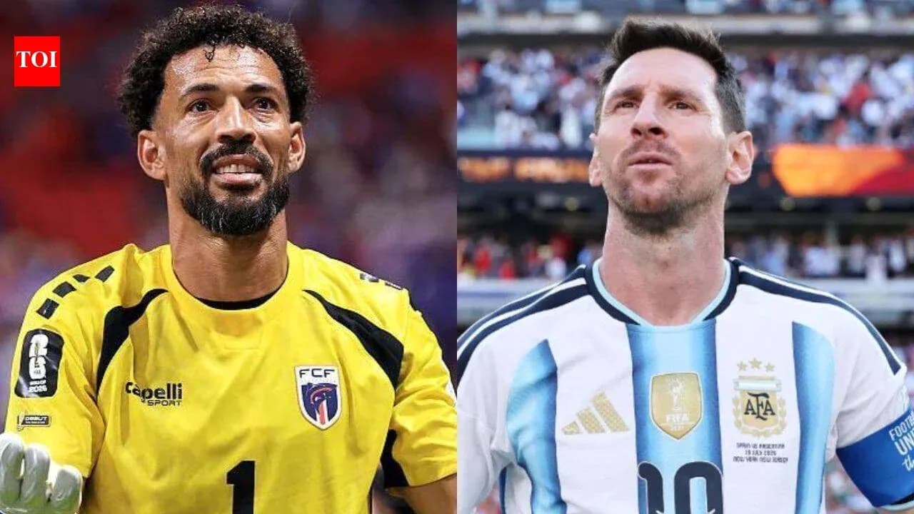 Goalkeeper and player in national team jerseys