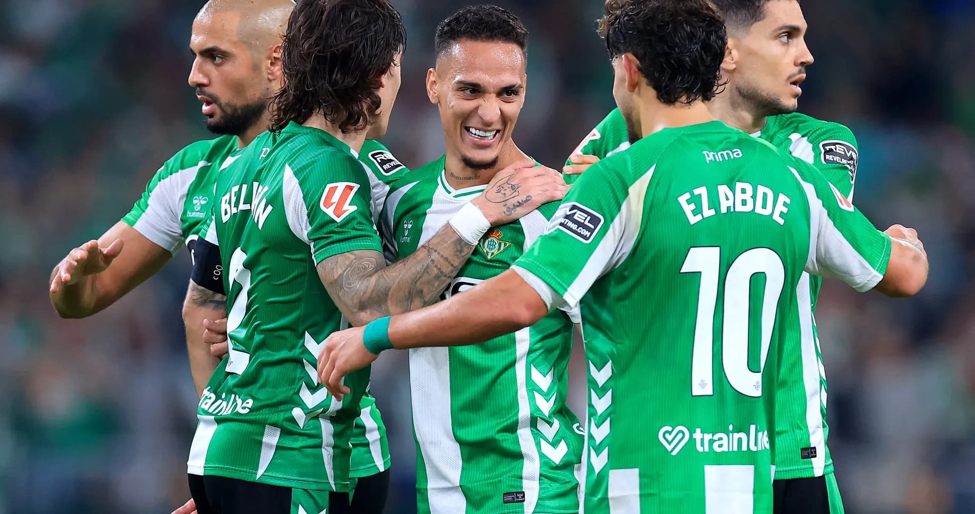 Real Betis players celebrating a goal