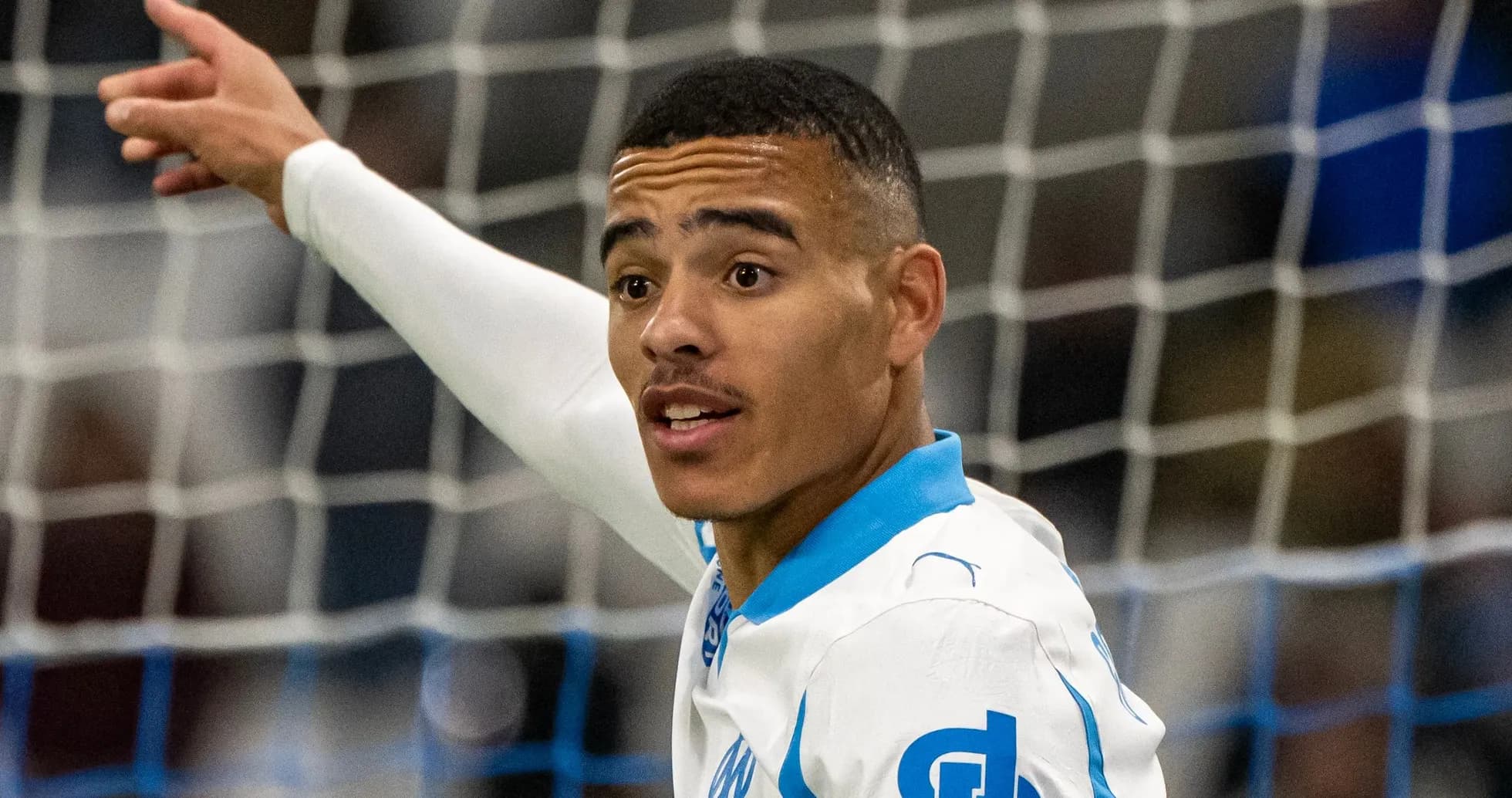 Player gesturing during a football match