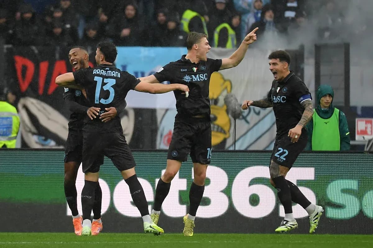 Napoli players celebrating a goal during match