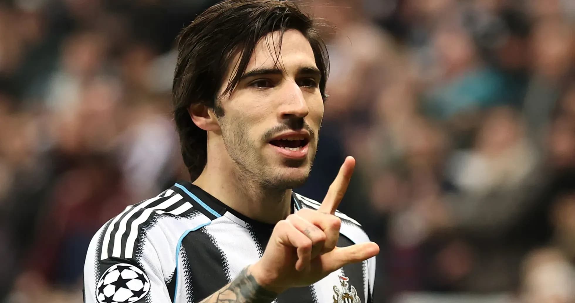 Player gesturing during a match at St James' Park