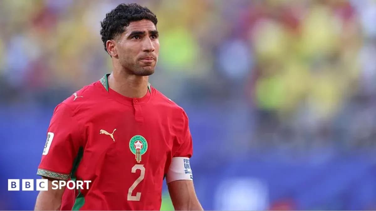Football player in Morocco kit on the field
