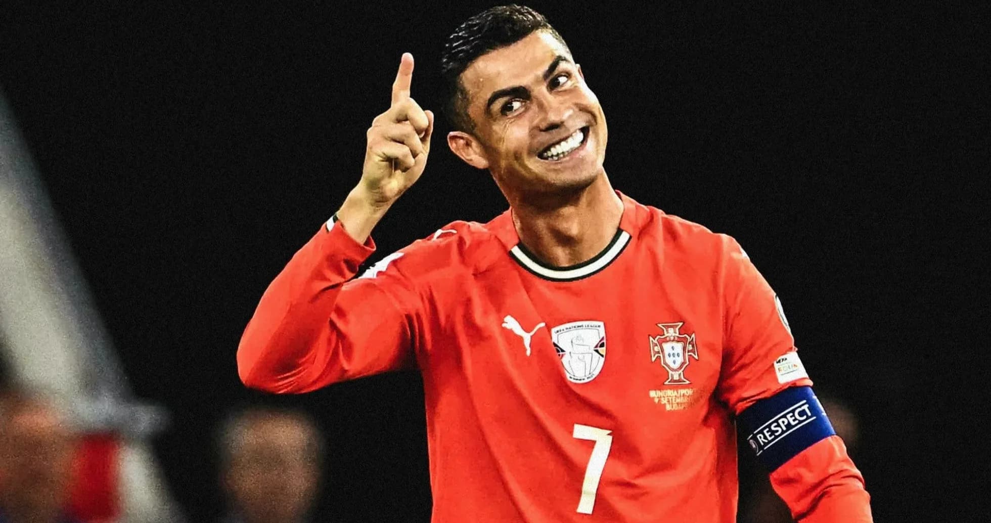 Player celebrating and pointing during a match