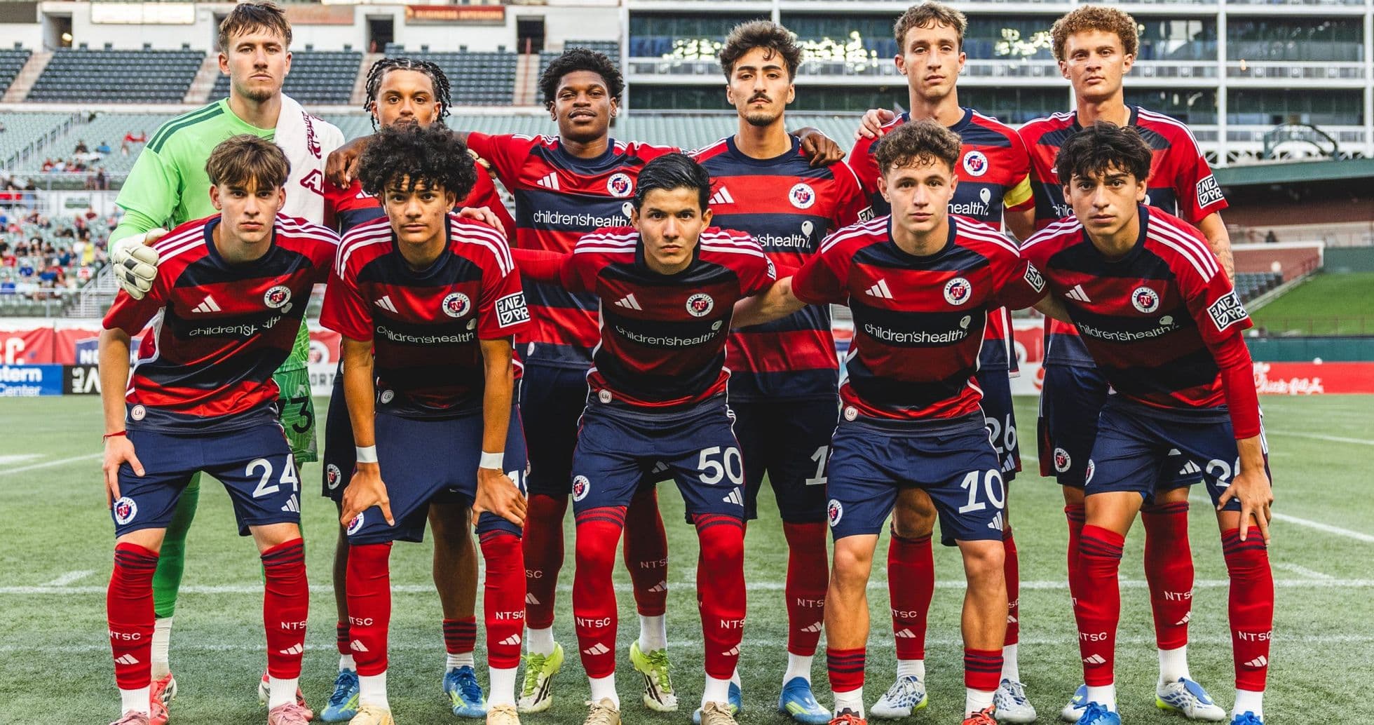 North Texas SC team lineup before match