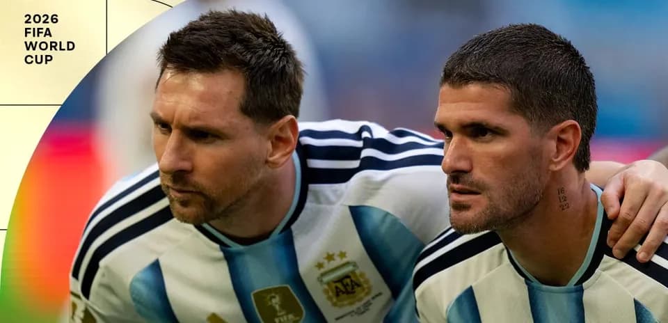 Lionel Messi and teammate during World Cup match