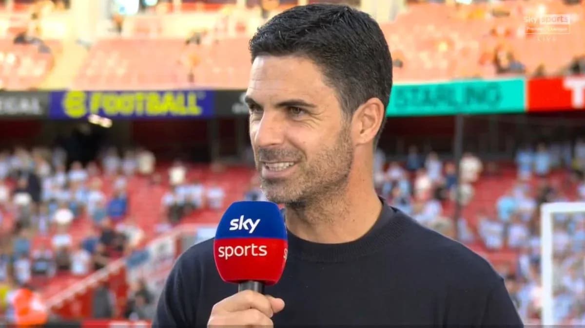 Manager speaking during pre-match interview on Sky Sports
