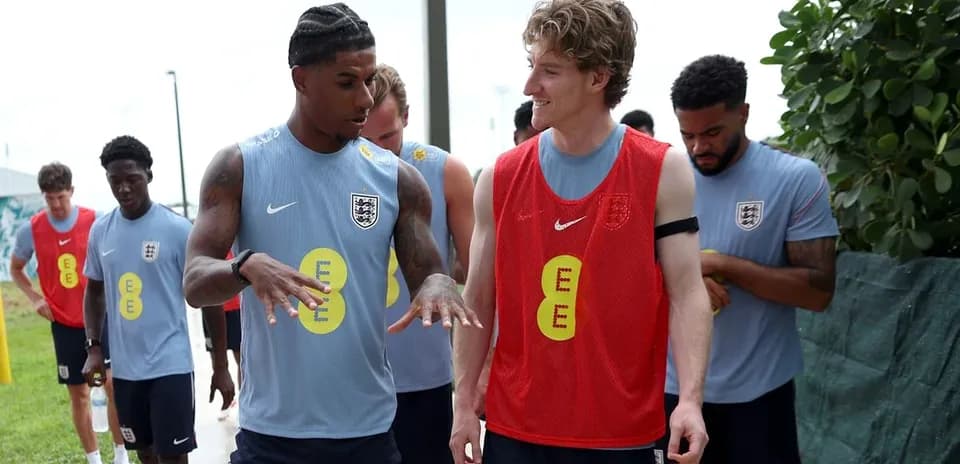 Two players conversing during training session
