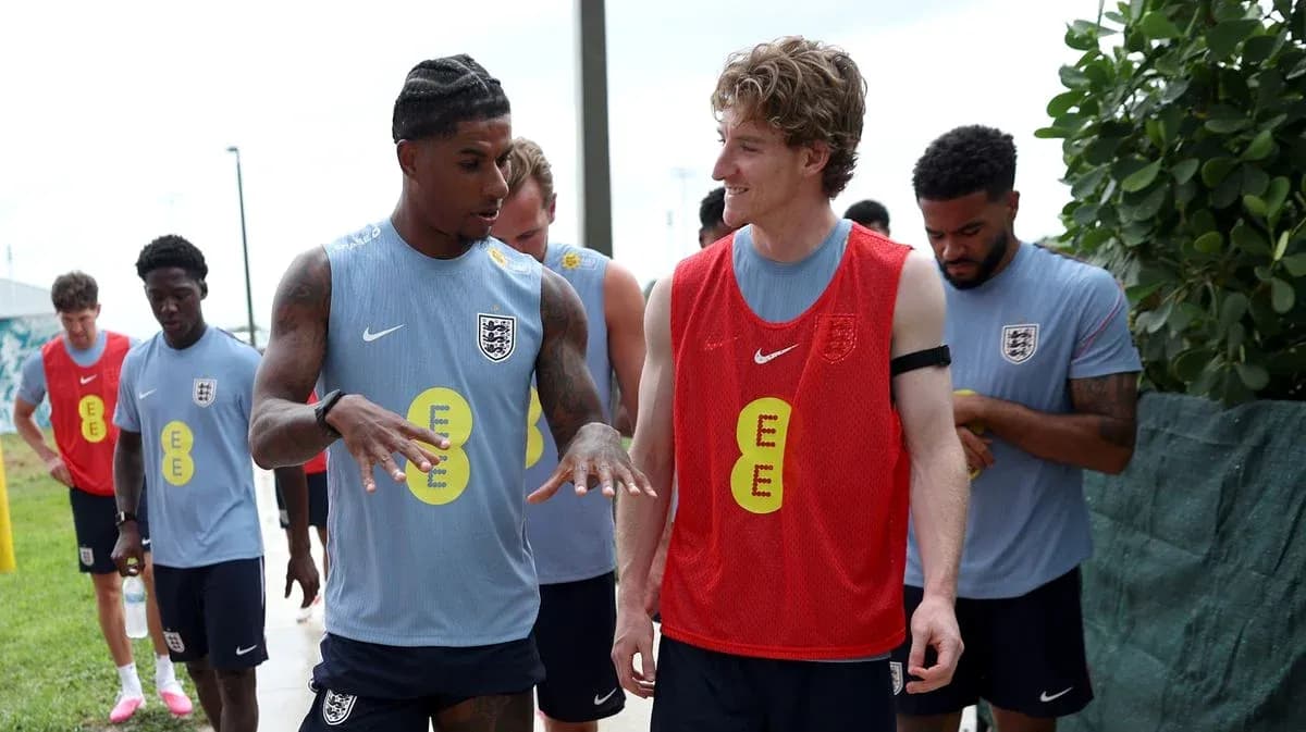 Two players conversing during training session