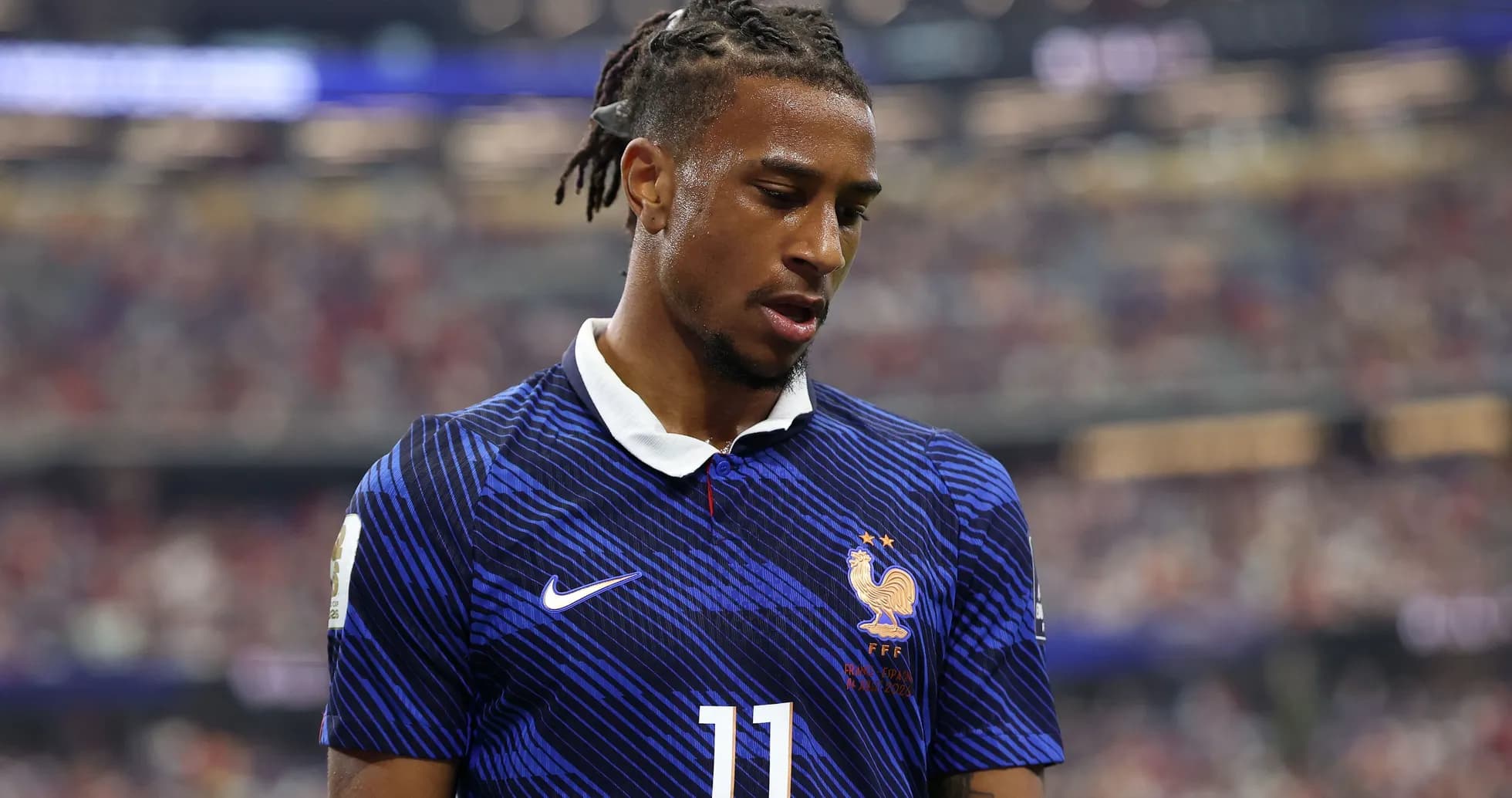 Player wearing France jersey during match