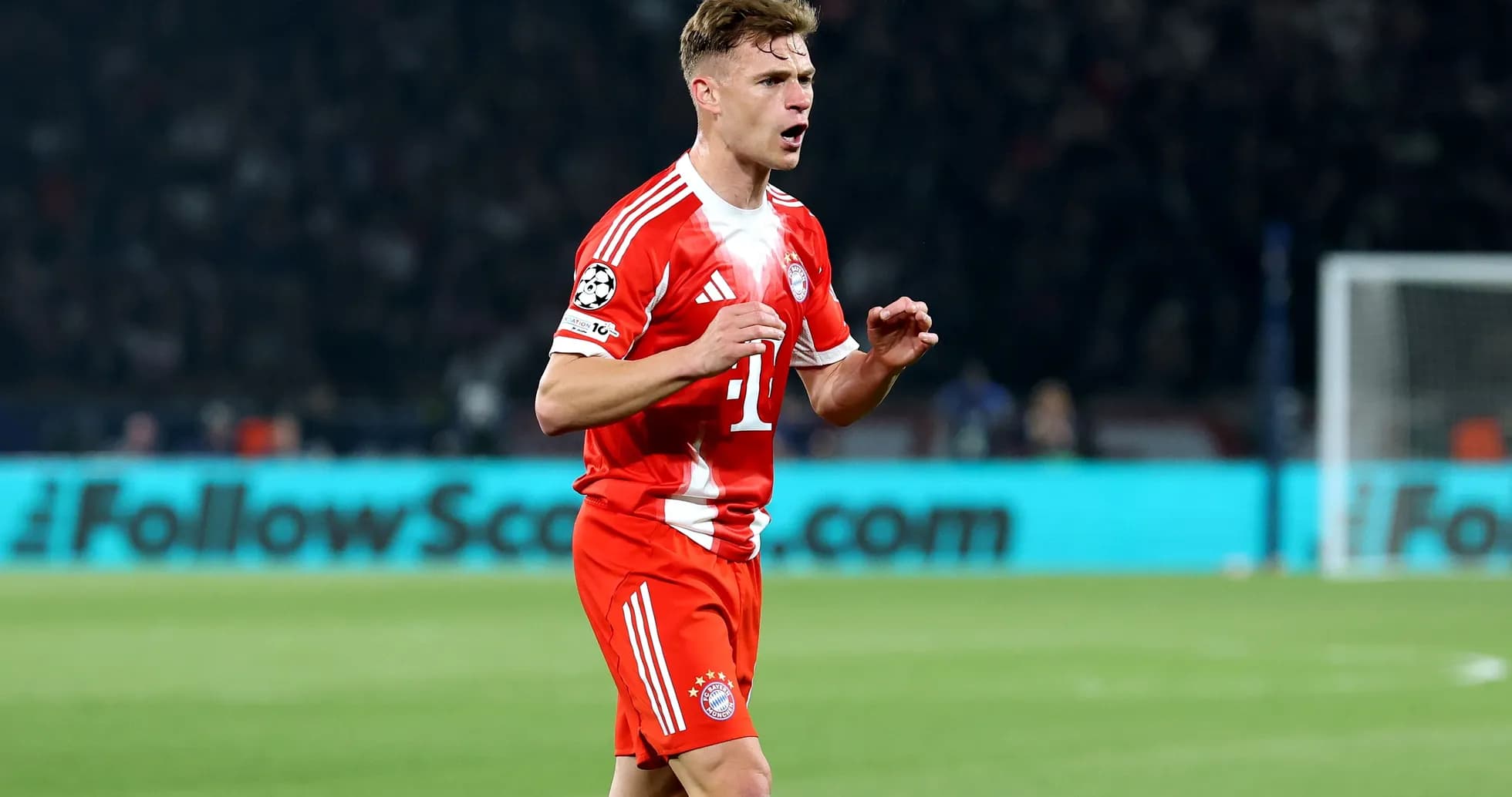 Player celebrating during a Champions League match