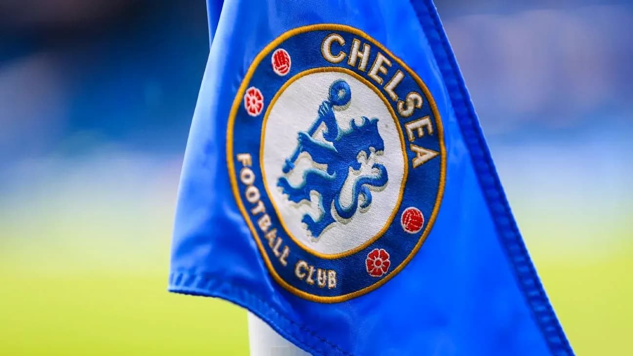 Chelsea Football Club corner flag with club logo