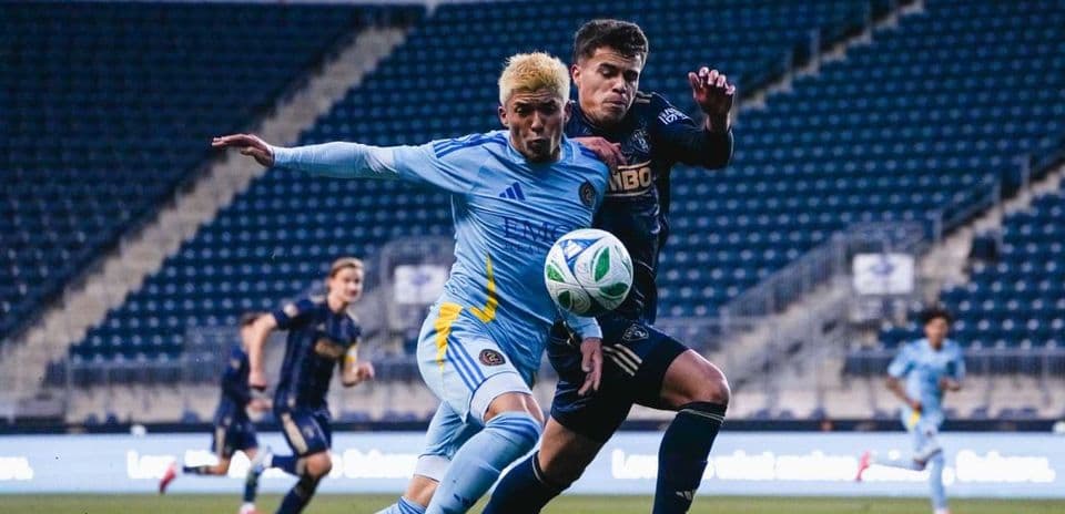 Philadelphia Union II player contesting for the ball