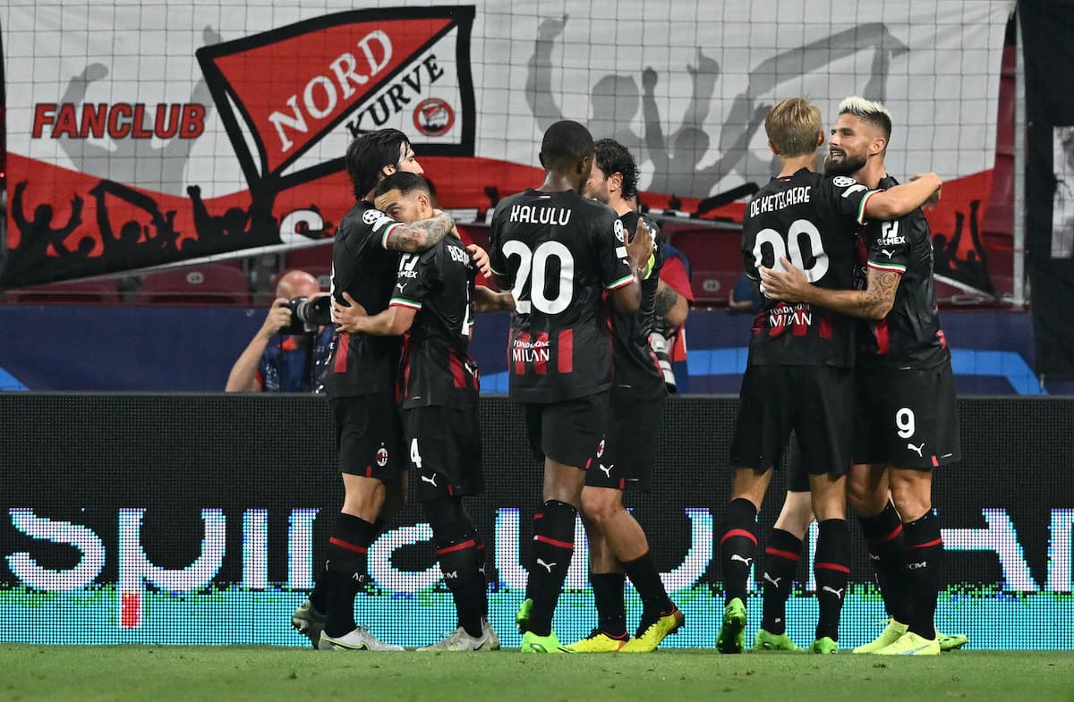 AC Milan players celebrating a goal