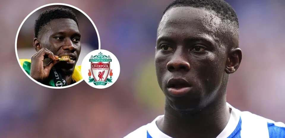 Player in focus during a match with Liverpool logo