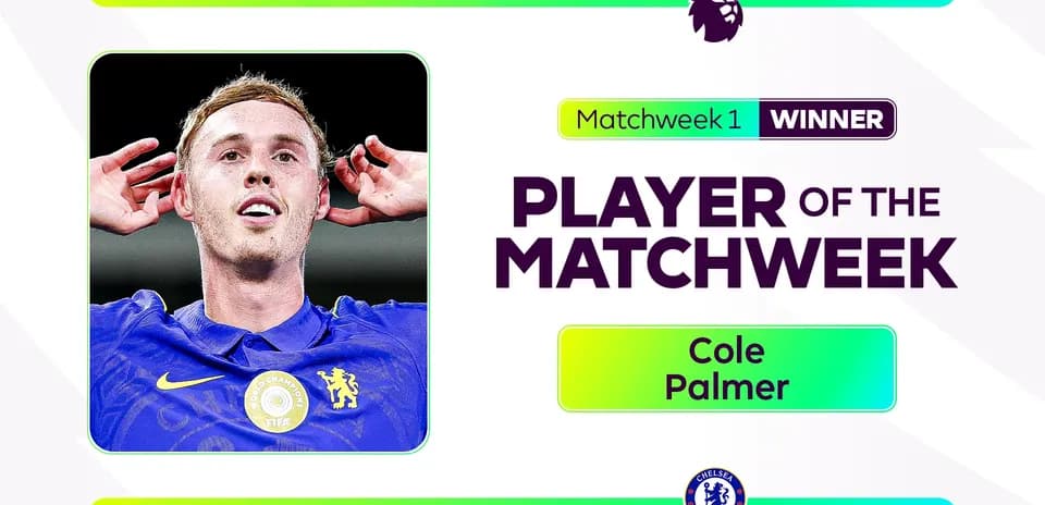 Cole Palmer awarded Player of the Matchweek