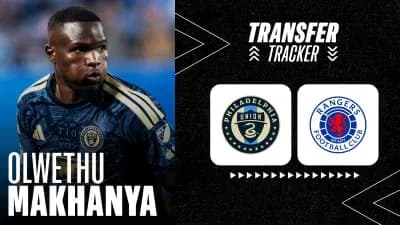 Olwethu Makhanya in Philadelphia Union kit with transfer details