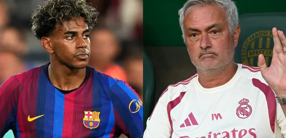 Barcelona player and Real Madrid coach during match