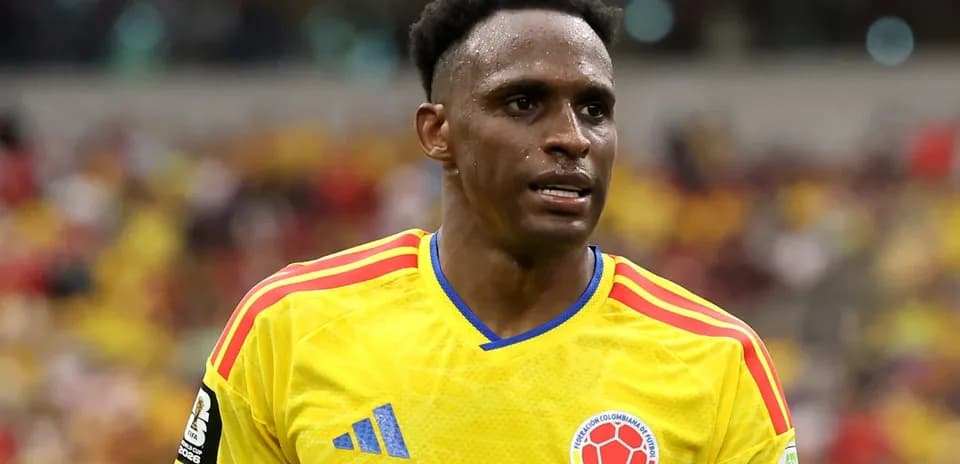 Player wearing Colombian jersey during match