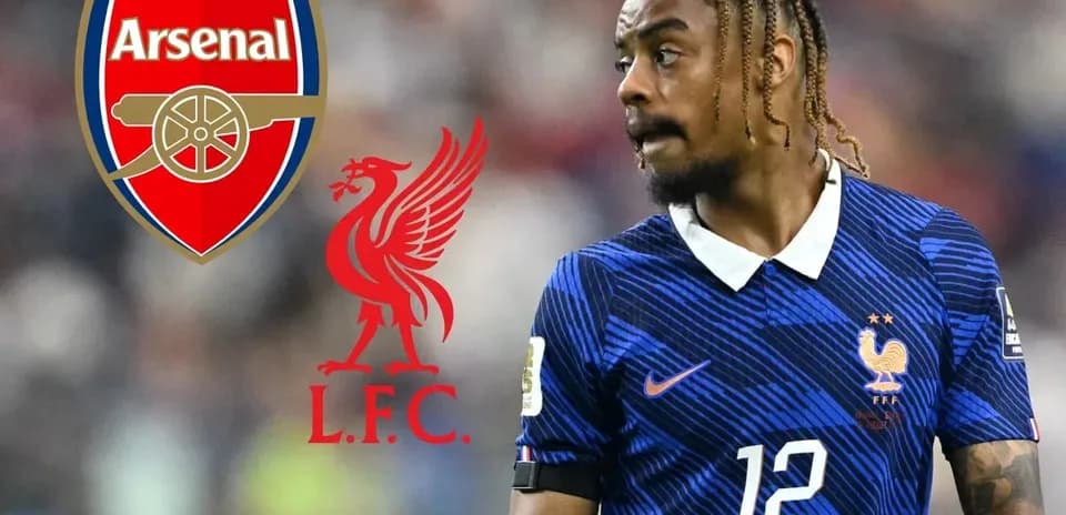 Player in France kit with club logos overlay