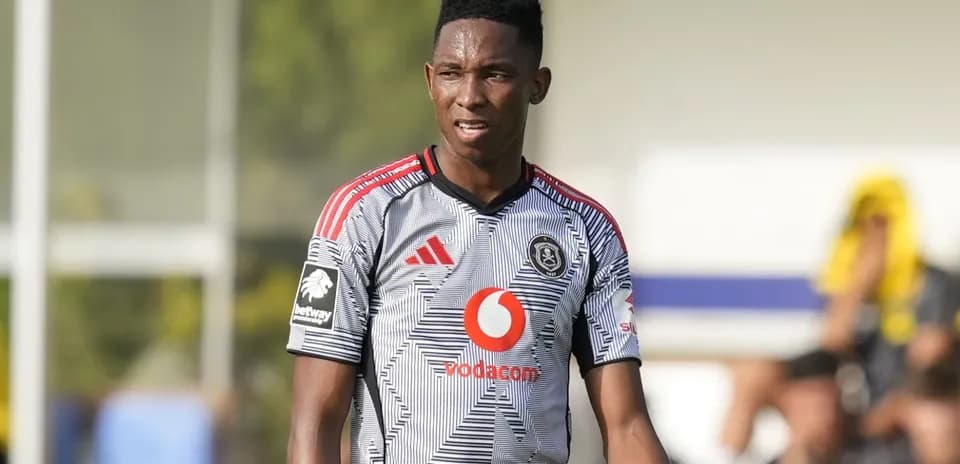 Player wearing Orlando Pirates jersey during match