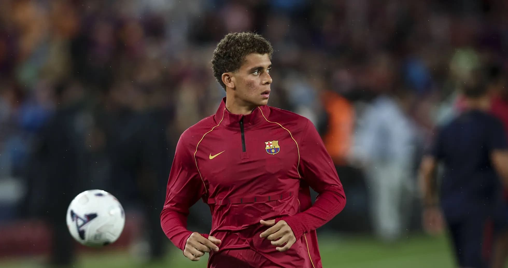 Player warming up with ball before match