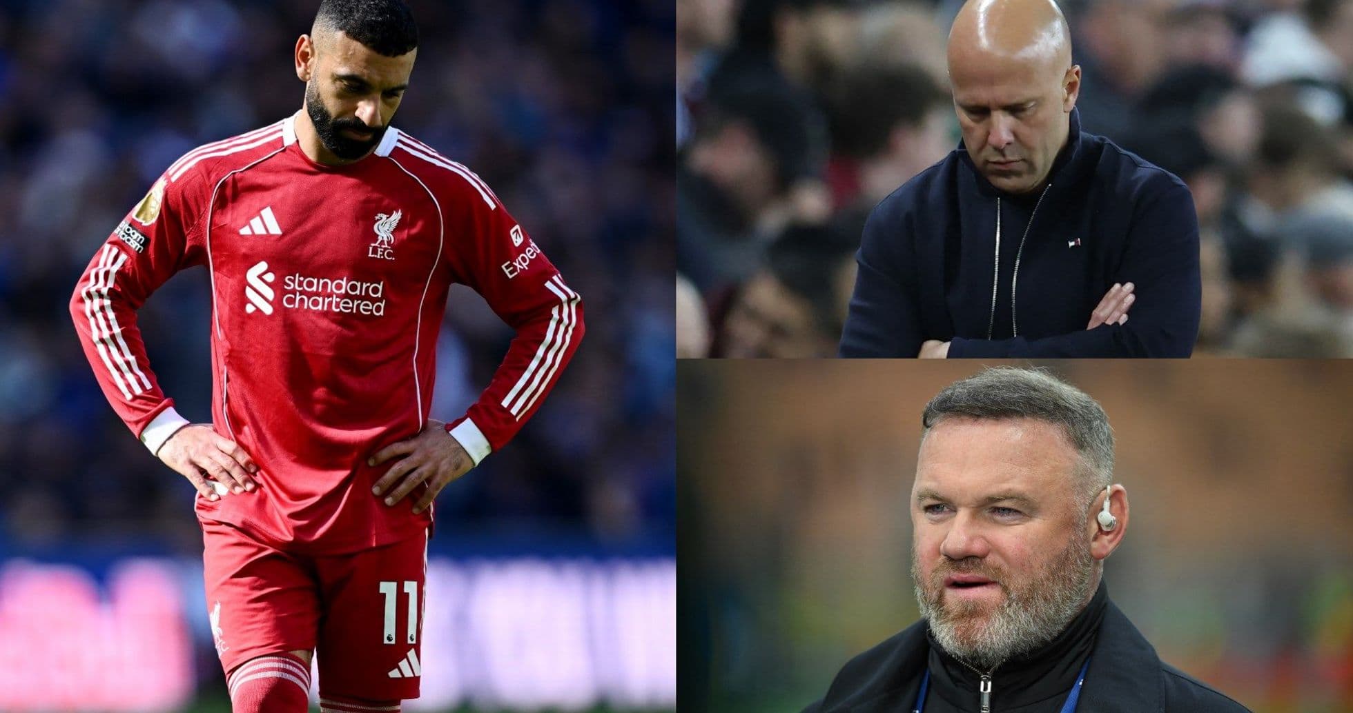 Liverpool player and coaches during tense match moments
