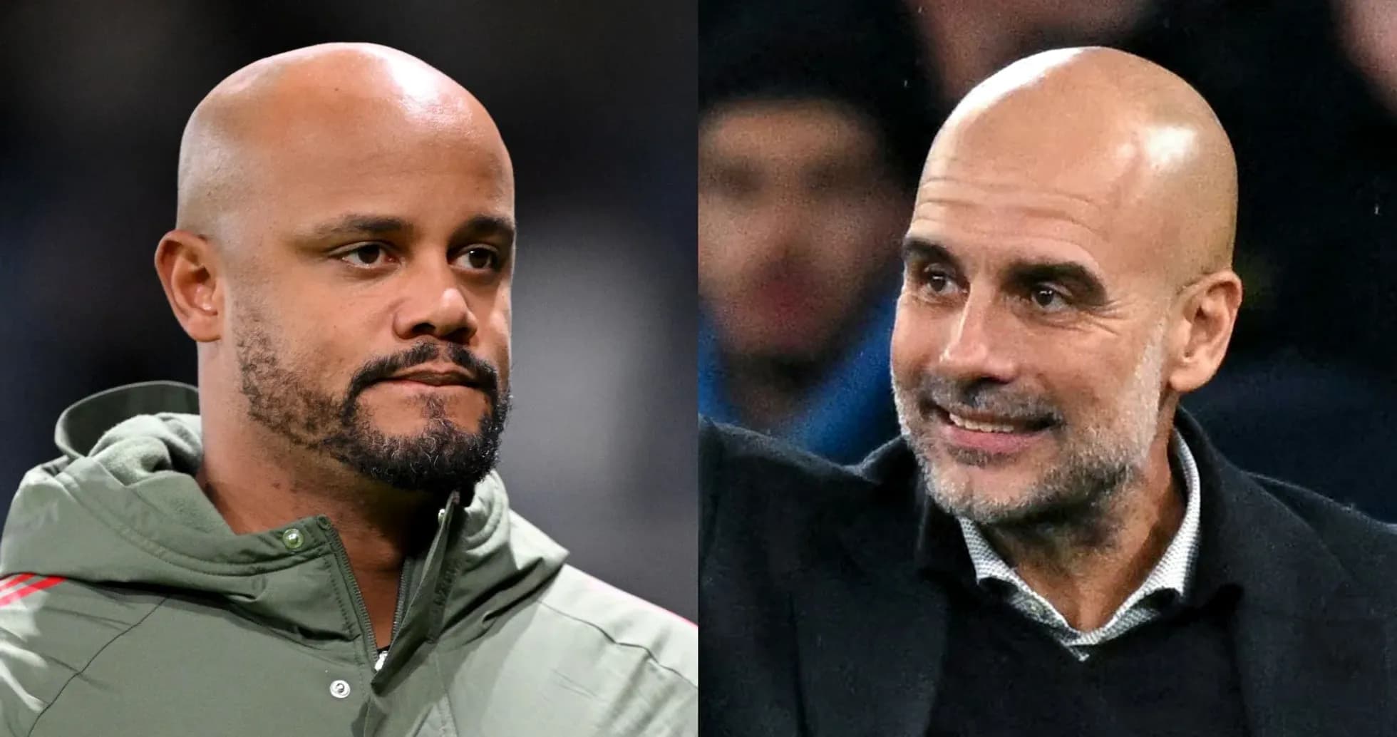 Two football managers in a split image