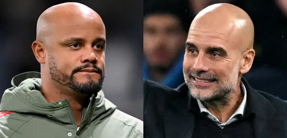 Two football managers in a split image