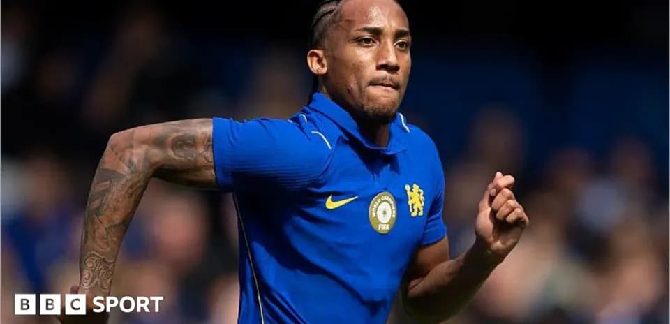 Player running during training session in blue kit