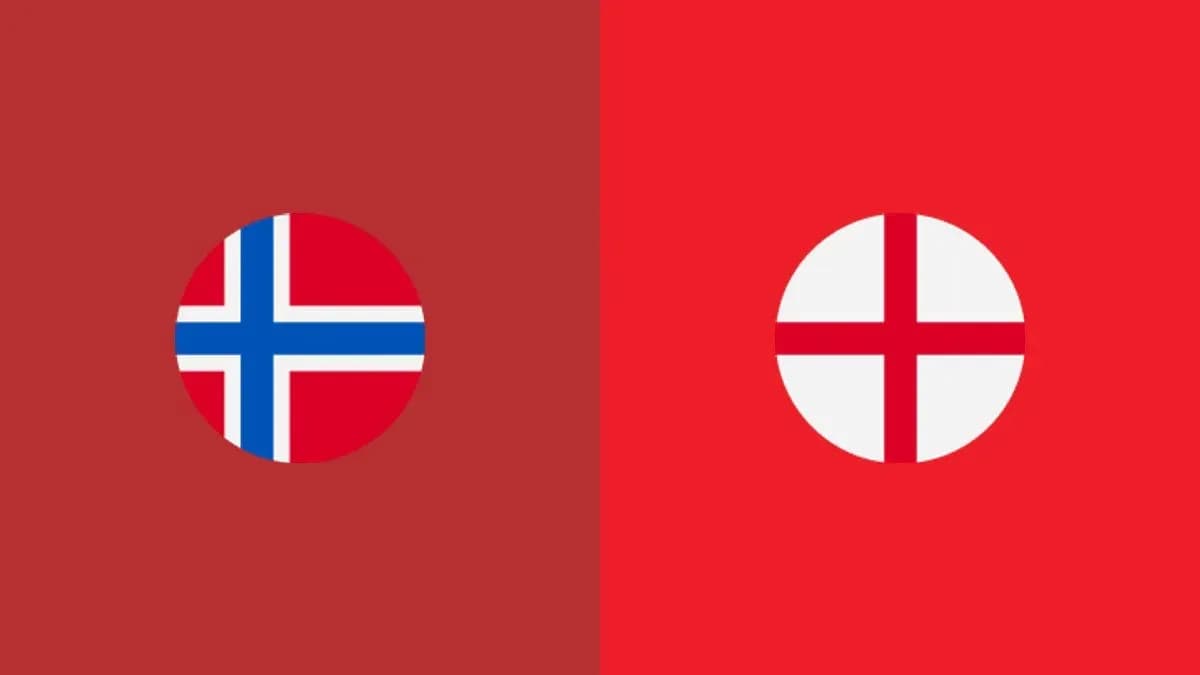 Flags of Norway and England side by side