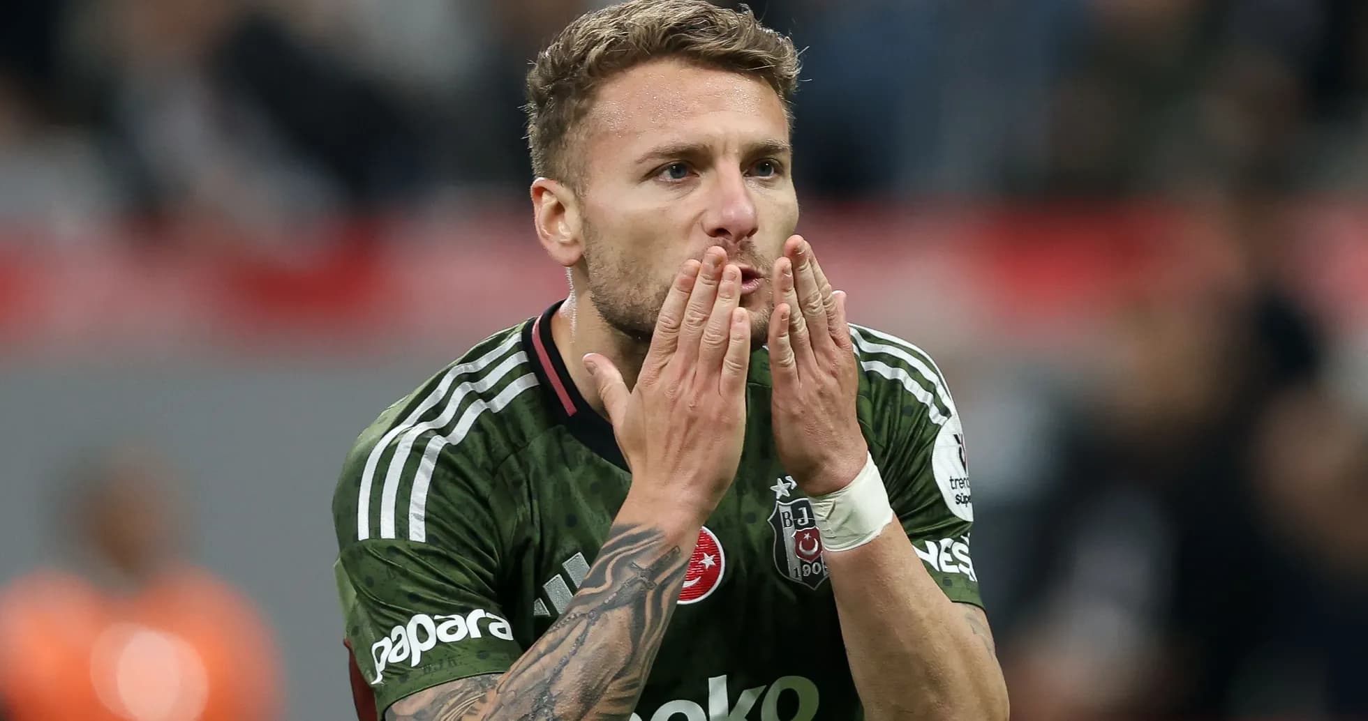 Player celebrating with hand gestures during match