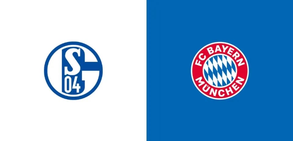 Logos of Schalke 04 and Bayern Munich