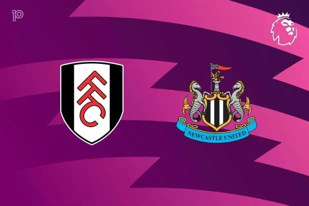 Logos of Fulham and Newcastle United on background