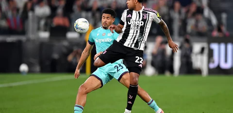Juventus player in action against Bologna