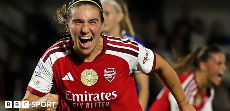 Player celebrating goal in Arsenal jersey