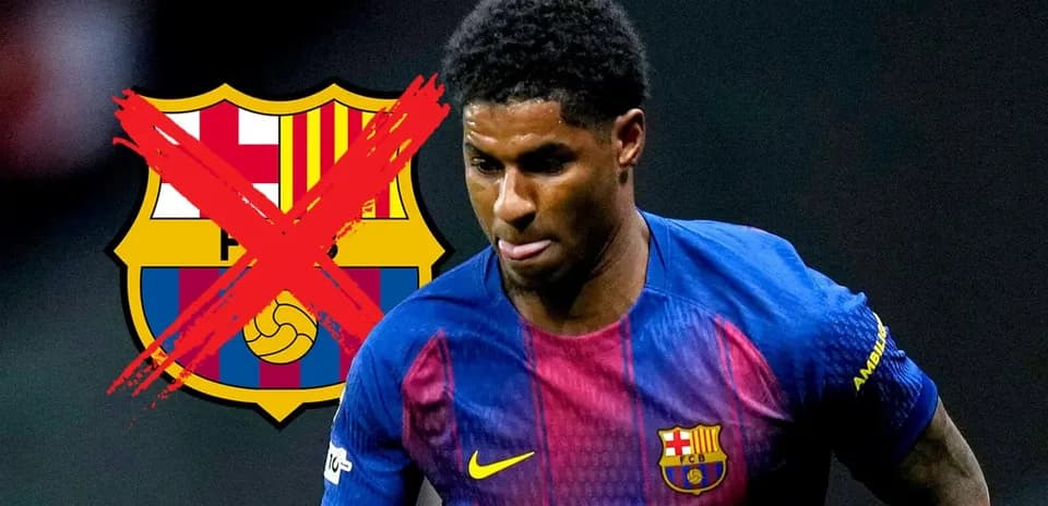 Player in Barcelona kit with crossed-out logo