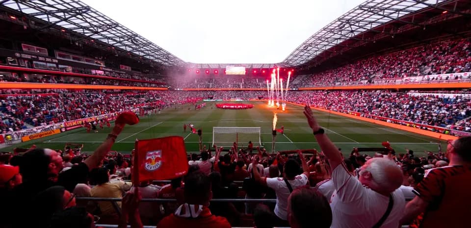 Fans celebrating during New York Red Bulls match