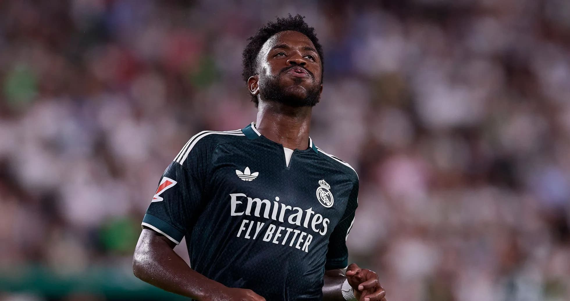 Player wearing Real Madrid jersey during match