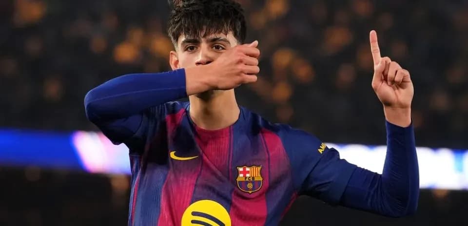 Player celebrating after scoring a goal for Barcelona