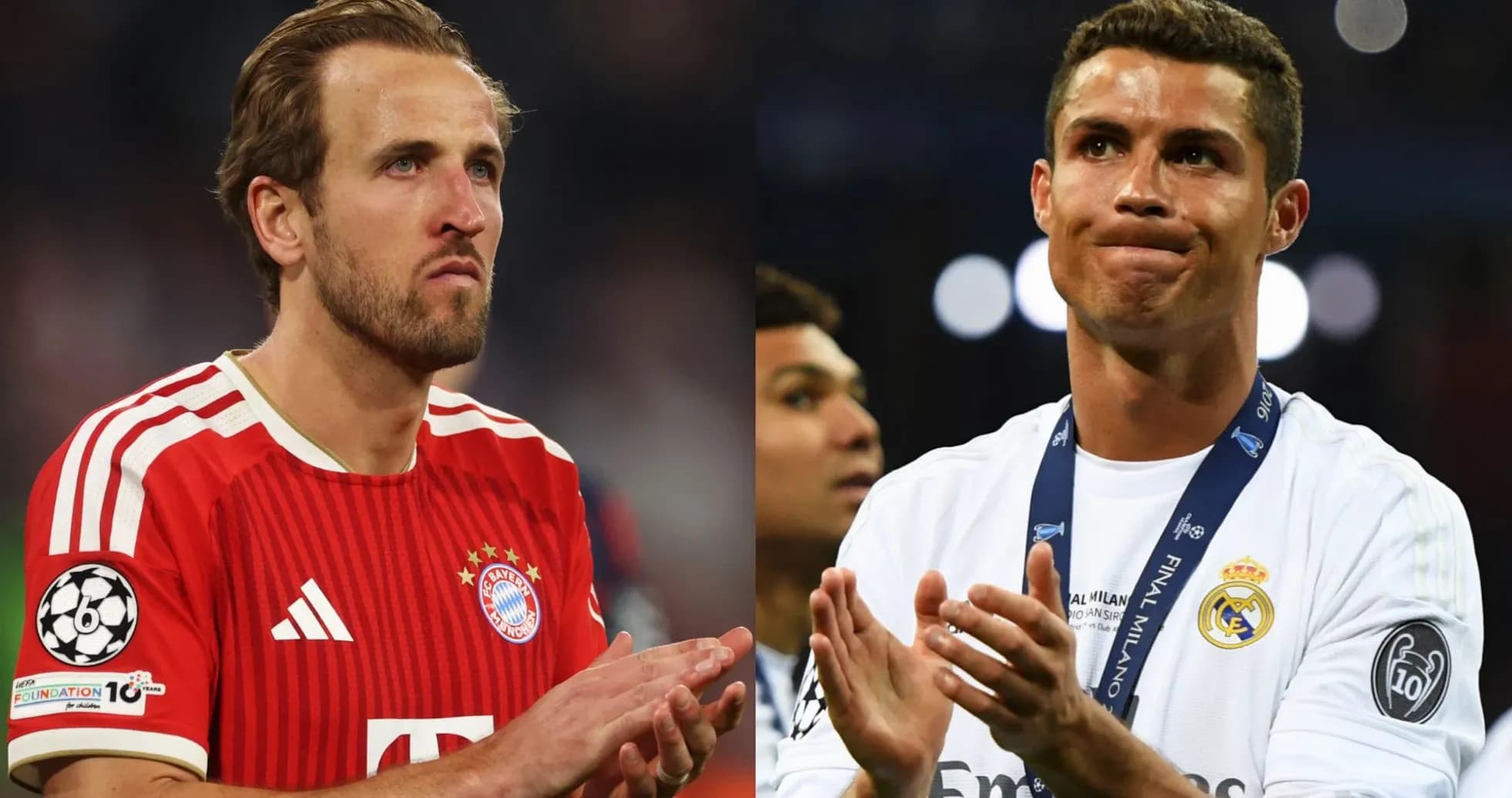 Harry Kane and Cristiano Ronaldo applauding after match