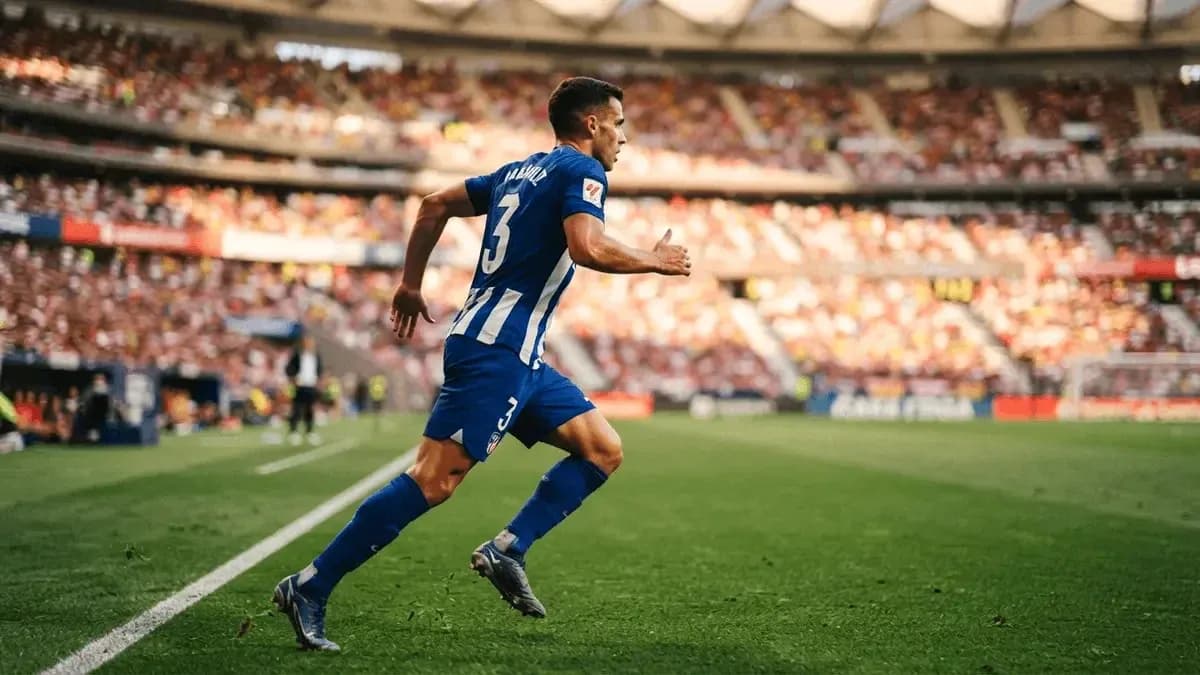 Player running along the sideline during match