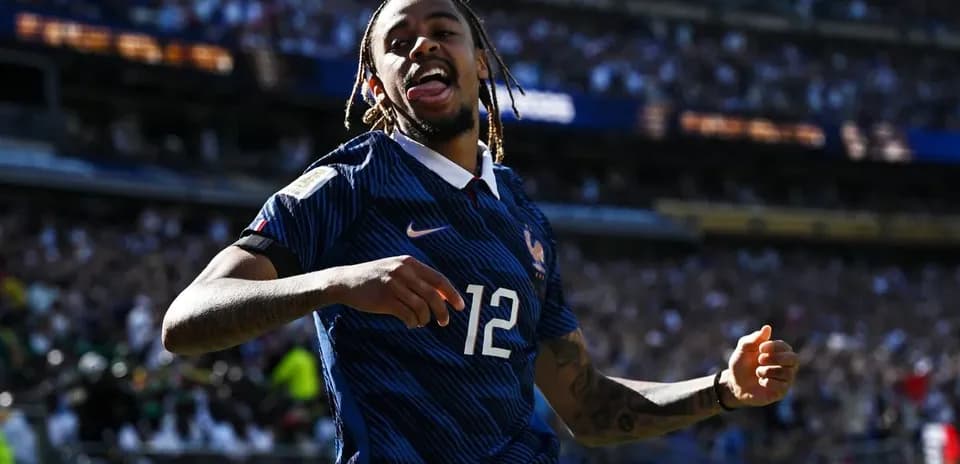 Player celebrating during a match for France