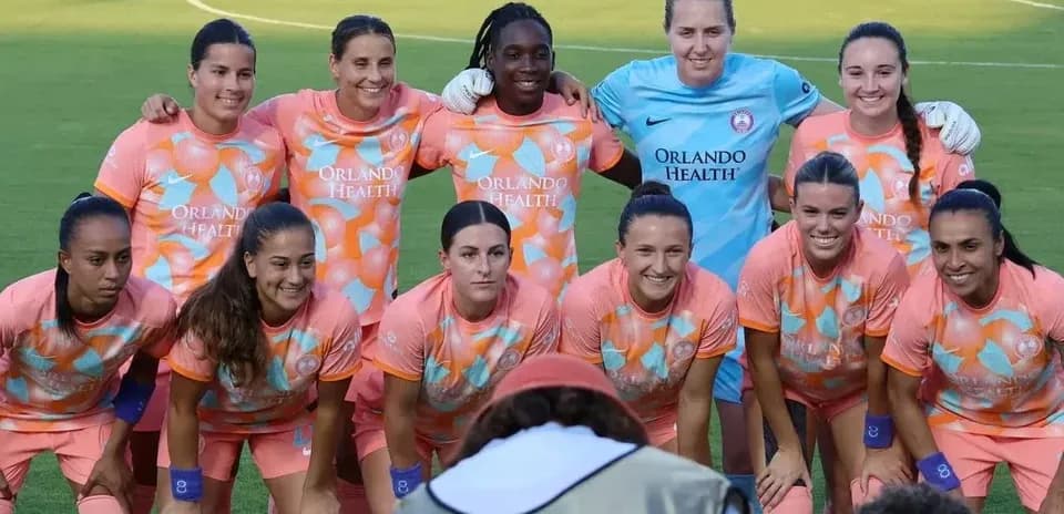 Orlando Pride women's team posing for a photo