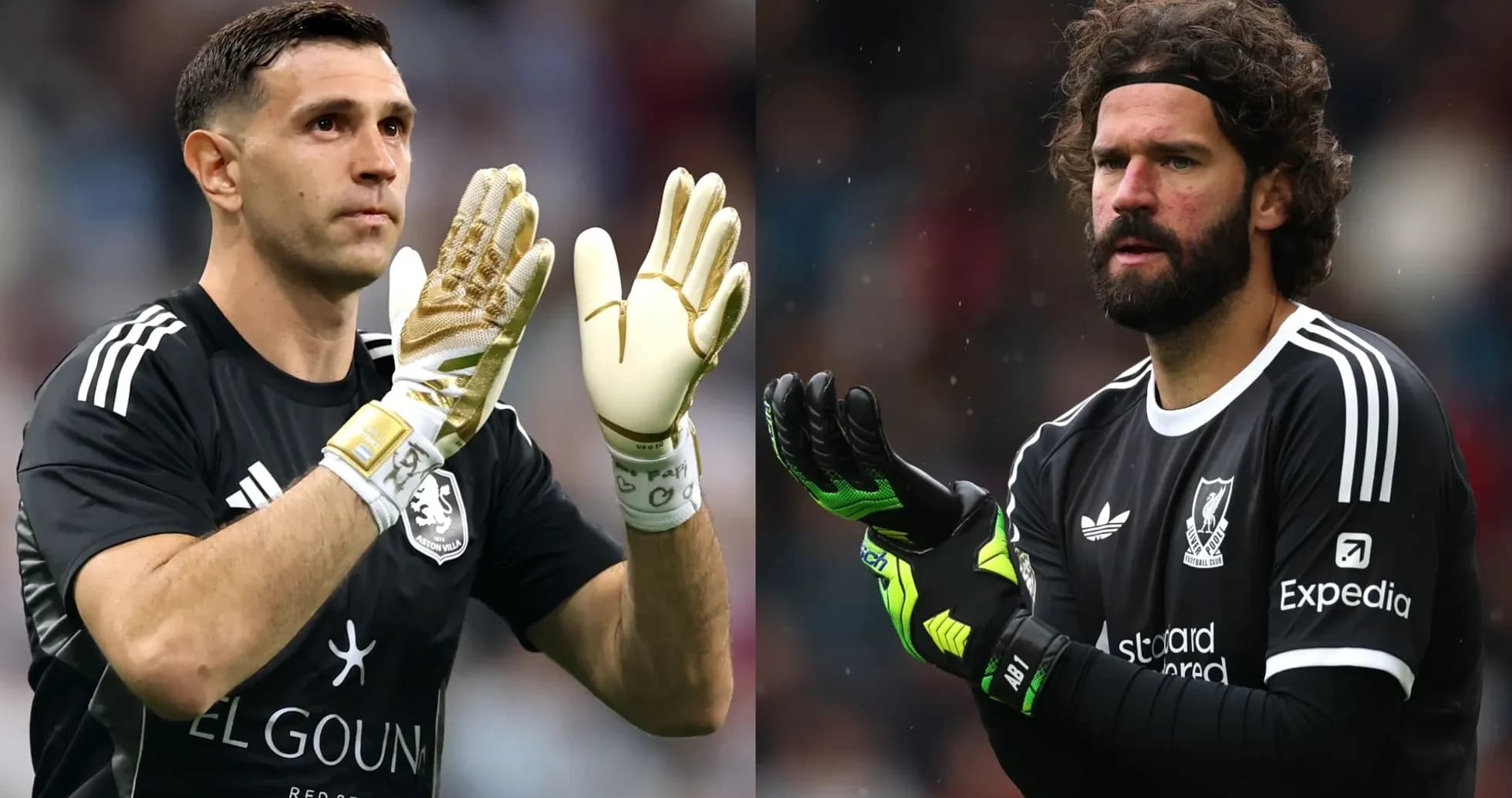 Two goalkeepers preparing for the match