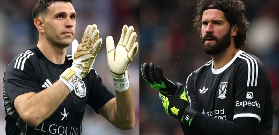Two goalkeepers preparing for the match